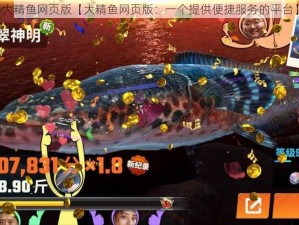 大精鱼网页版【大精鱼网页版：一个提供便捷服务的平台】