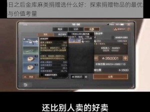 明日之后金库麻类捐赠选什么好：探索捐赠物品的最优选择与价值考量