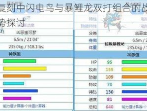 口袋妖怪复刻中闪电鸟与暴鲤龙双打组合的战术深度解析及优劣势探讨