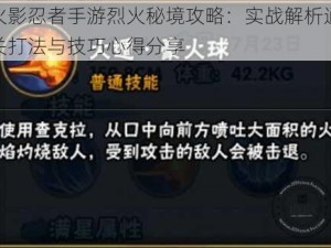 火影忍者手游烈火秘境攻略：实战解析通关打法与技巧心得分享