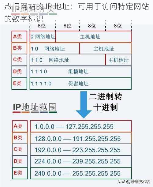 热门网站的 IP 地址：可用于访问特定网站的数字标识