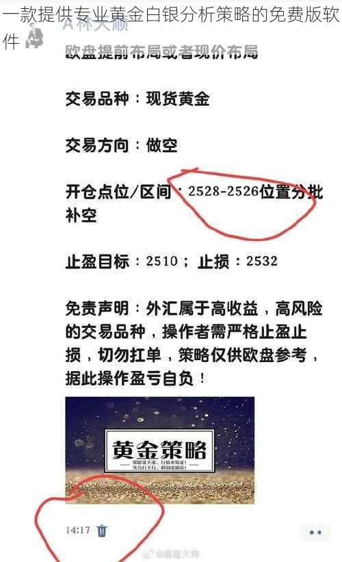 一款提供专业黄金白银分析策略的免费版软件