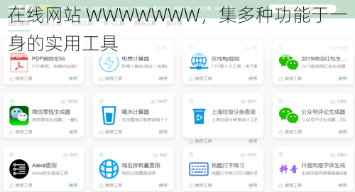 在线网站 WWWWWWW，集多种功能于一身的实用工具