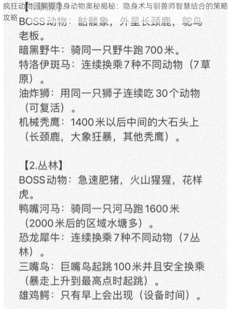 疯狂动物园捕捉隐身动物奥秘揭秘：隐身术与驯兽师智慧结合的策略攻略