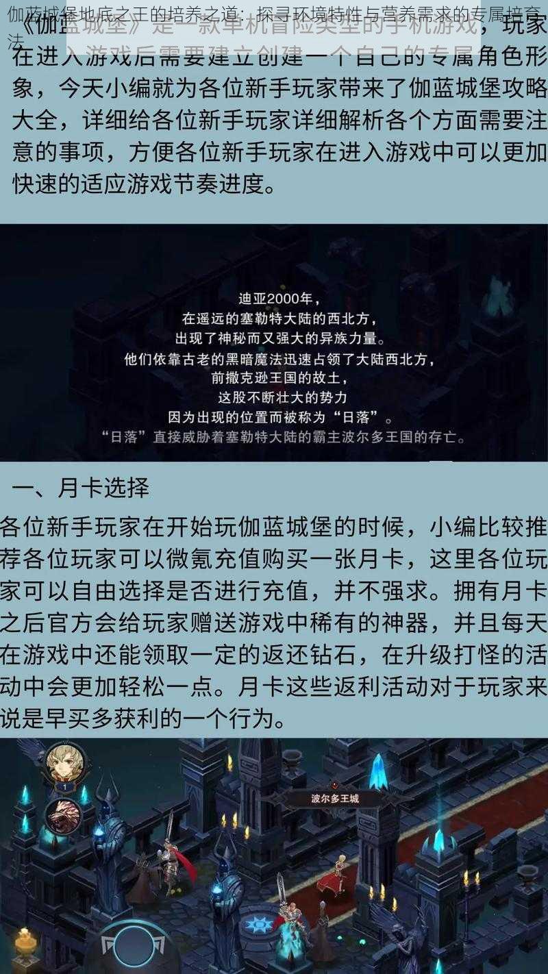 伽蓝城堡地底之王的培养之道：探寻环境特性与营养需求的专属培育法