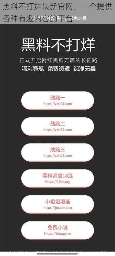 黑料不打烊最新官网，一个提供各种有趣内容的平台