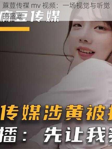 蔴荳传禖 mv 视频：一场视觉与听觉的盛宴