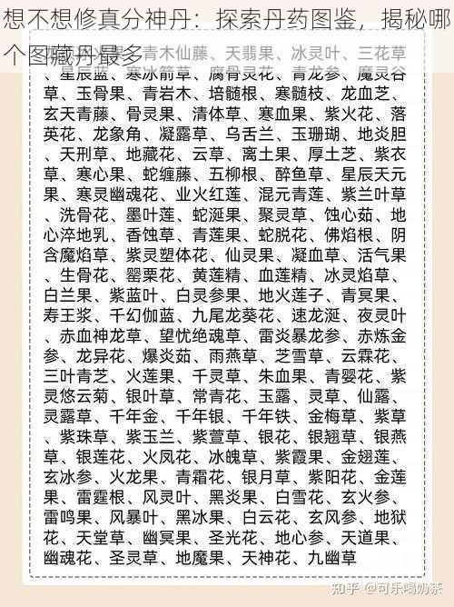想不想修真分神丹:探索丹药图鉴,揭秘哪个图藏丹最多