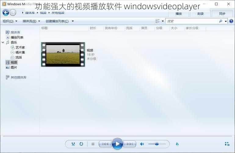 功能强大的视频播放软件 windowsvideoplayer