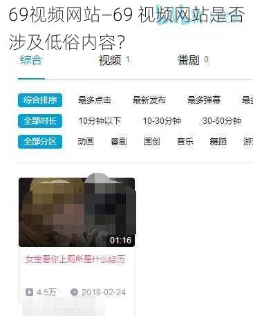 69视频网站—69 视频网站是否涉及低俗内容？