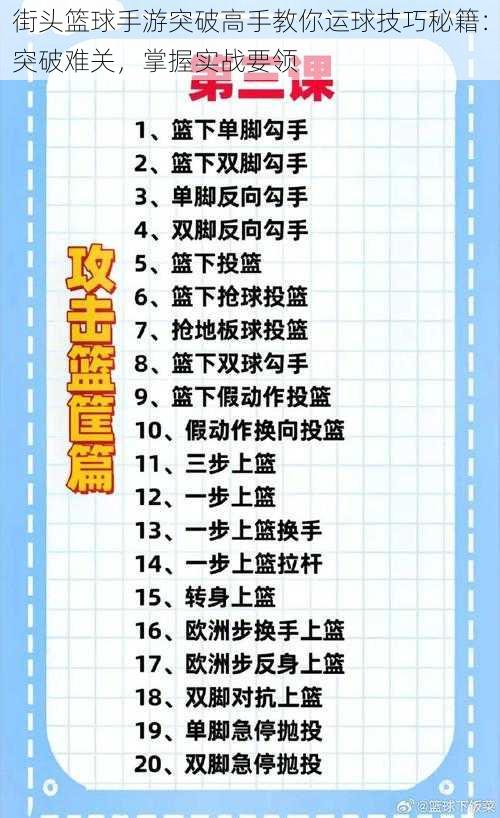 街头篮球手游突破高手教你运球技巧秘籍：突破难关，掌握实战要领