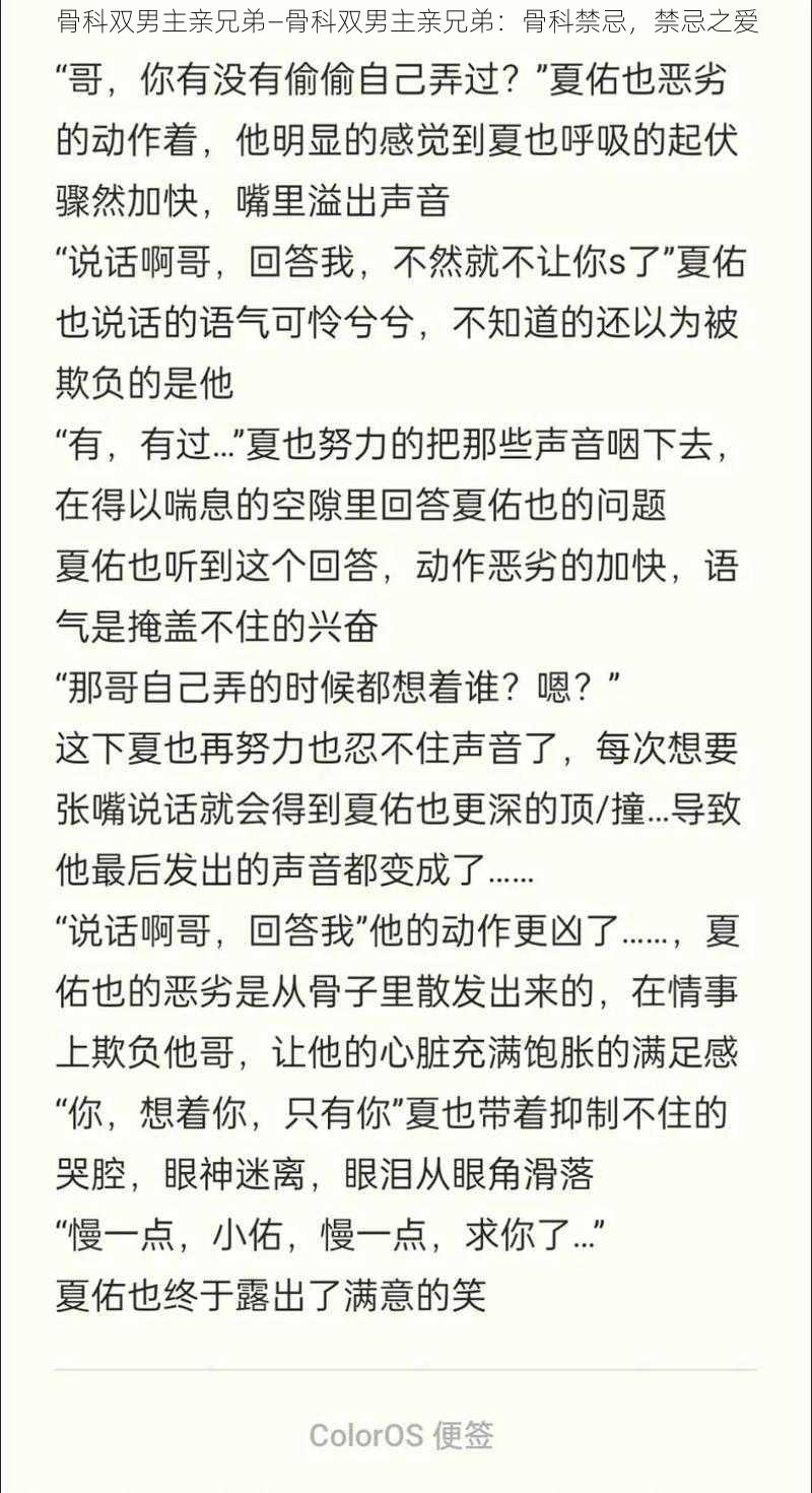 骨科双男主亲兄弟—骨科双男主亲兄弟：骨科禁忌，禁忌之爱