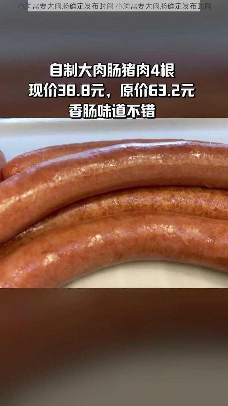 小洞需要大肉肠确定发布时间 小洞需要大肉肠确定发布时间