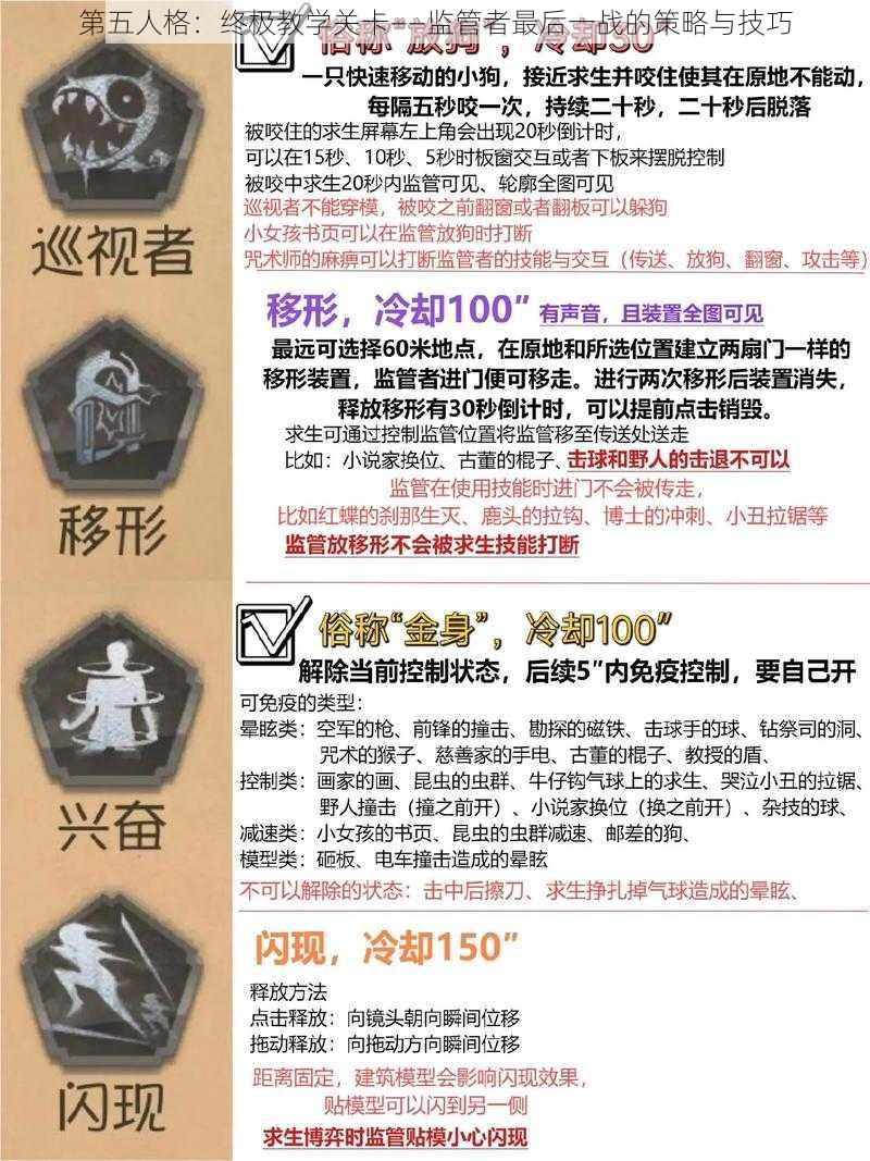 第五人格：终极教学关卡——监管者最后一战的策略与技巧