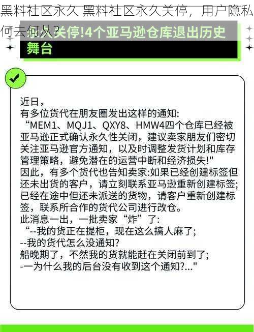 黑料社区永久 黑料社区永久关停，用户隐私何去何从？