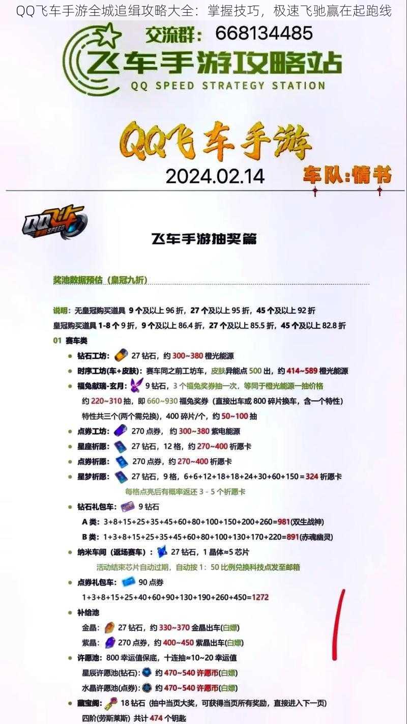 QQ飞车手游全城追缉攻略大全:掌握技巧,极速飞驰赢在起跑线