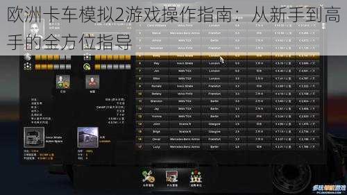 欧洲卡车模拟2游戏操作指南:从新手到高手的全方位指导