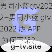 男同小蓝gtv2022—男同小蓝 gtv2022 版 APP 为何下架？