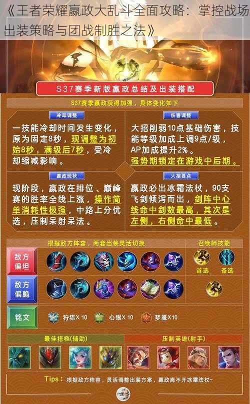 《王者荣耀嬴政大乱斗全面攻略:掌控战场出装策略与团战制胜之法》