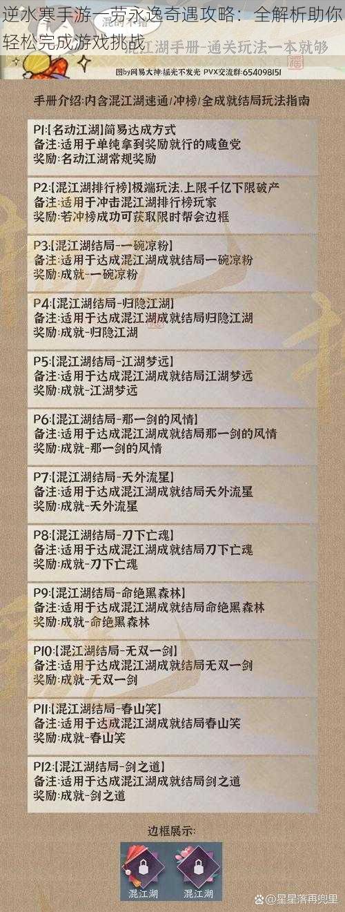 逆水寒手游一劳永逸奇遇攻略：全解析助你轻松完成游戏挑战