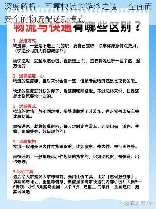 深度解析：可靠快递的游泳之道——全面而安全的物流配送新模式