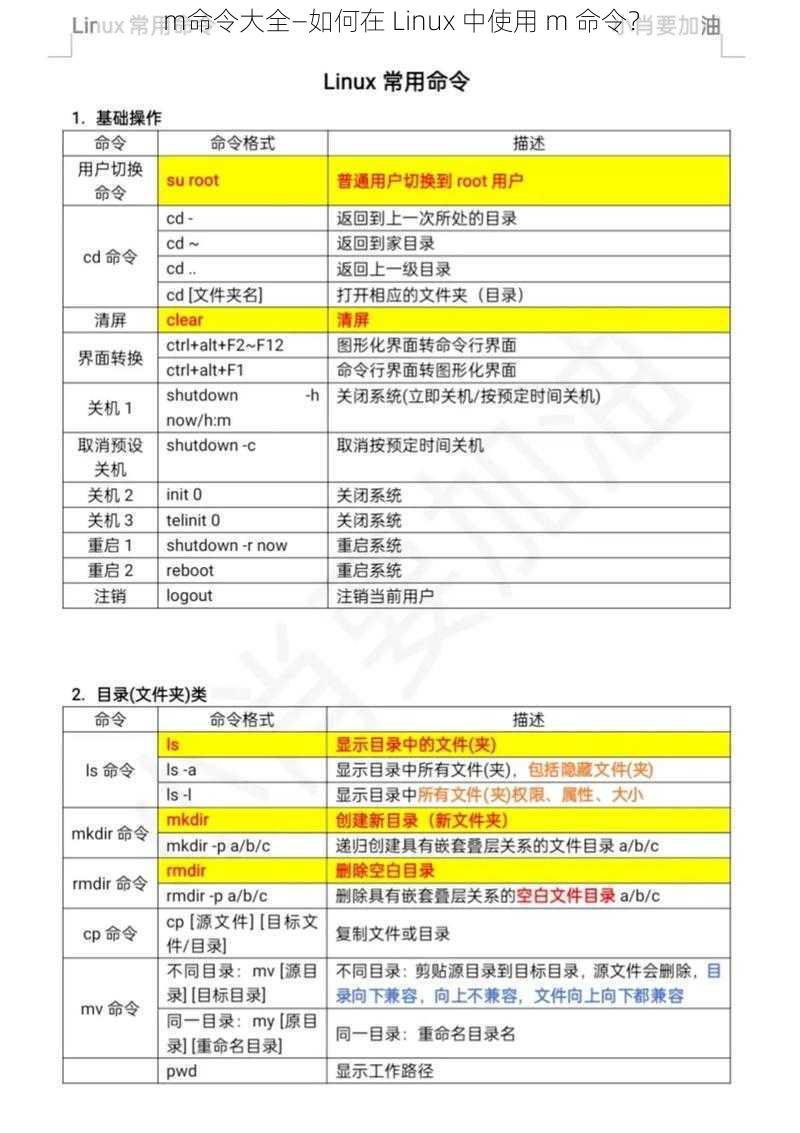 m命令大全—如何在 Linux 中使用 m 命令？