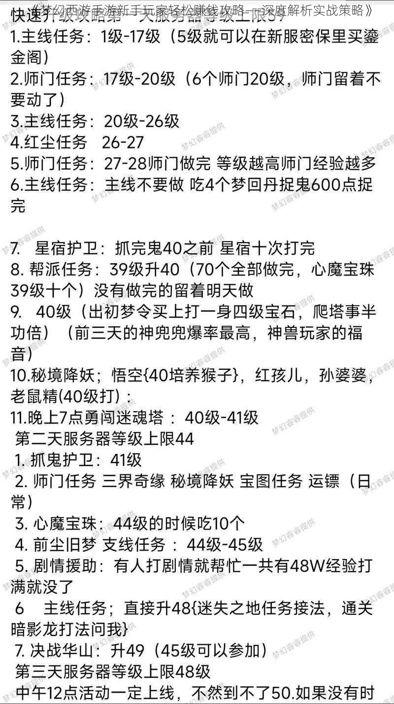 《梦幻西游手游新手玩家轻松赚钱攻略——深度解析实战策略》