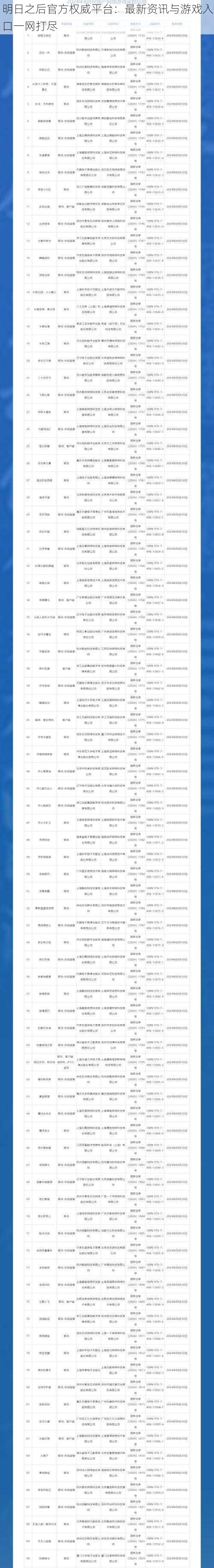 明日之后官方权威平台：最新资讯与游戏入口一网打尽