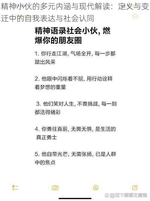 精神小伙的多元内涵与现代解读：定义与变迁中的自我表达与社会认同